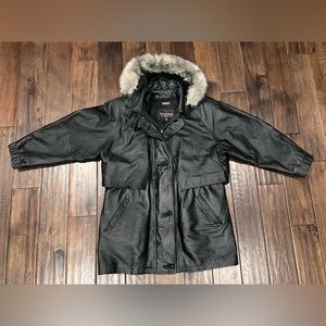 Wilsons LEATHER Parka TOGGLE Winter JACKET Hoodie THINSULATE Coat